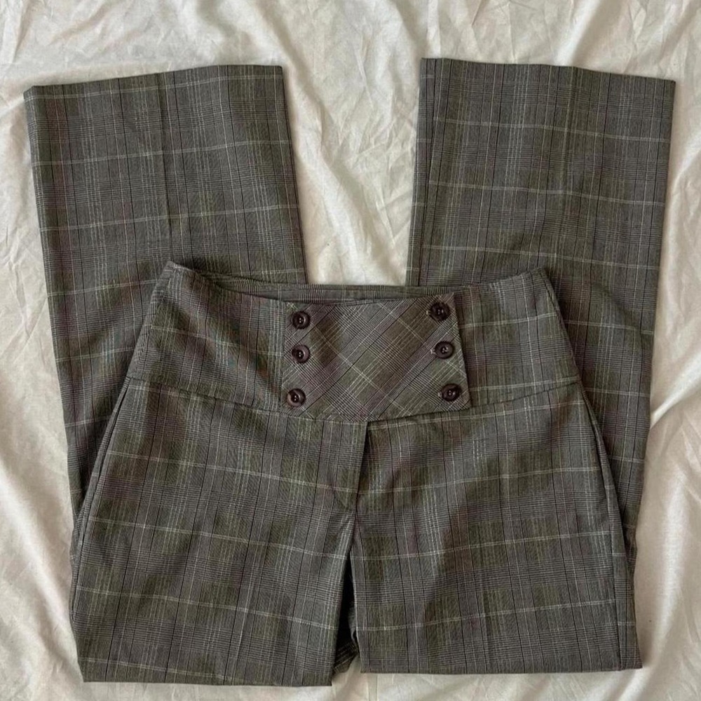 Office Siren Y2K Plaid IDAO Double Breasted Dress Pants